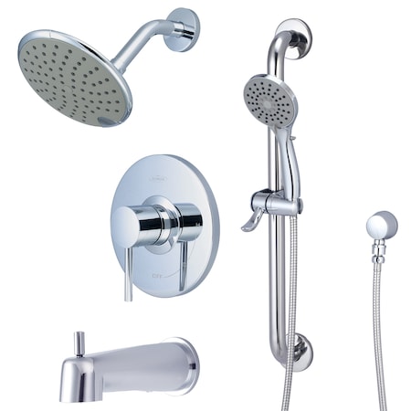 Pioneer Industries Single Handle Tub and Shower Trim Set in Chrome TD-4MT131-ADA